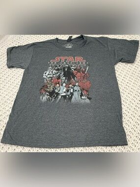Gildan Boys Crew Neck Short Sleeve Slim Fit Star Wars Graphic T-Shirt in grey